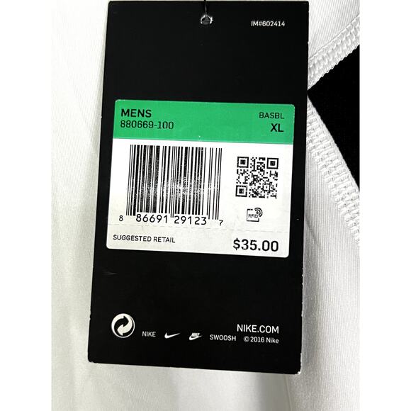 NWT Men's Nike Pro Hyperstrong Baseball White & Black Compression Shorts - XL - Picture 5 of 8